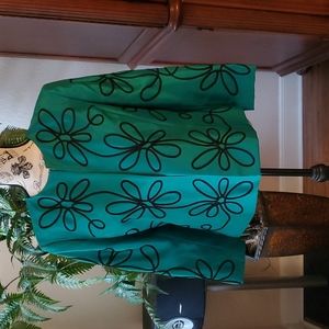 Kasper emerald green open front blazer